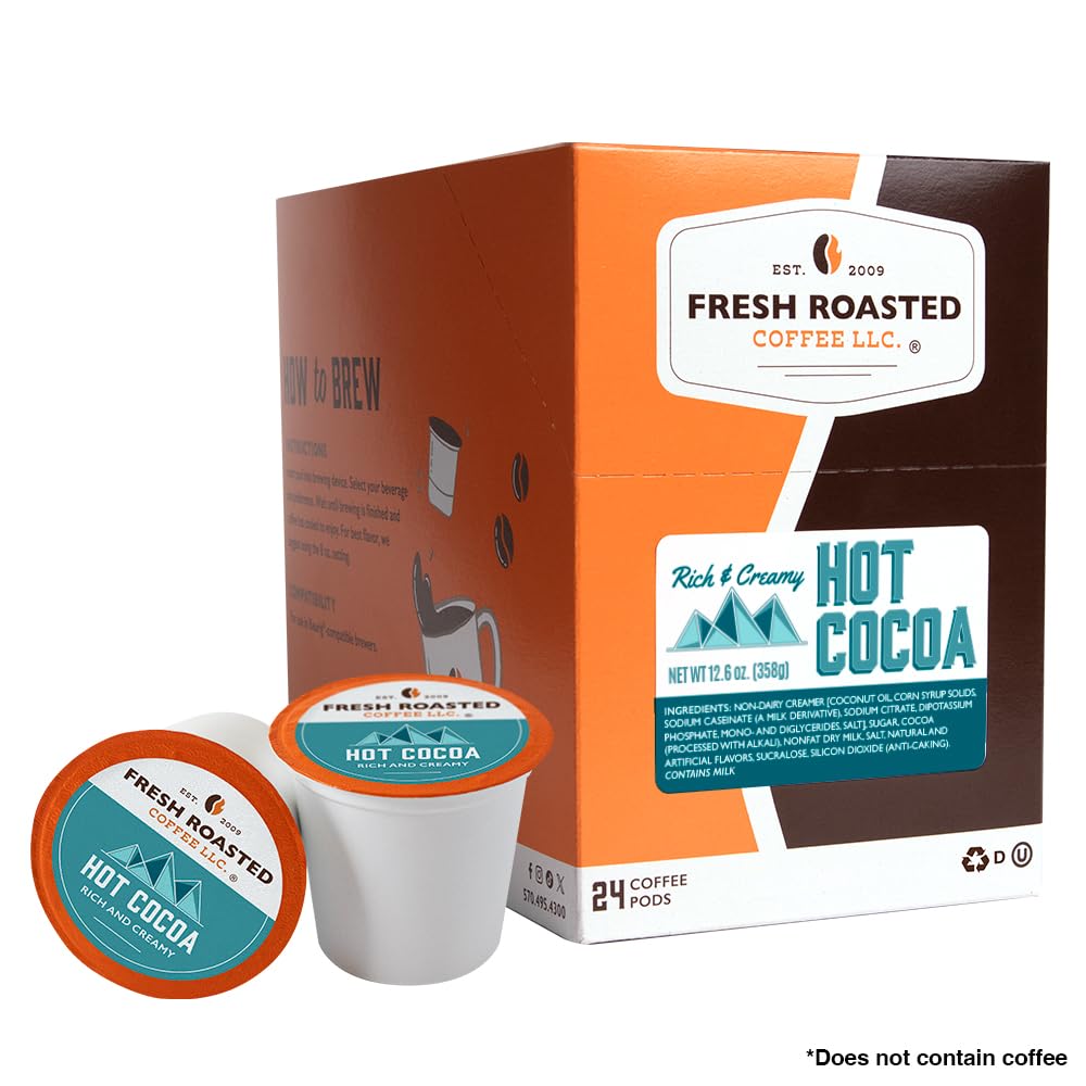 Fresh Roasted Coffee K-Cup Compatible Hot Cocoa Powdered Drink Pods for Adults on the Go
| Fresh Roasted Coffee 24 Coun