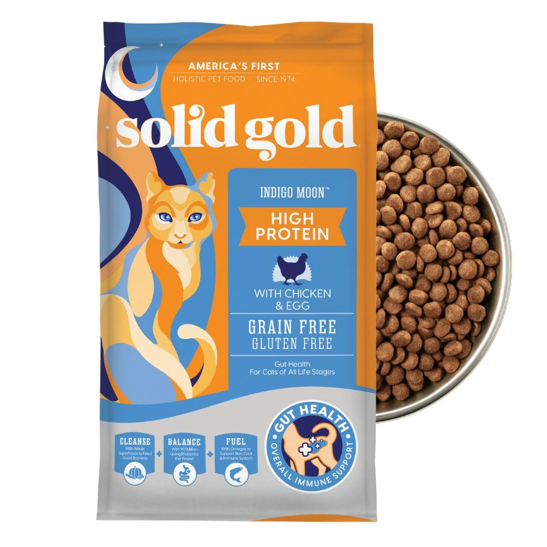 Solid Gold High Protein Dry Cat Food - Grain Free & Gluten Free - All Ages Cats - Gut Health & Digestion - 3LB
Solid Gol