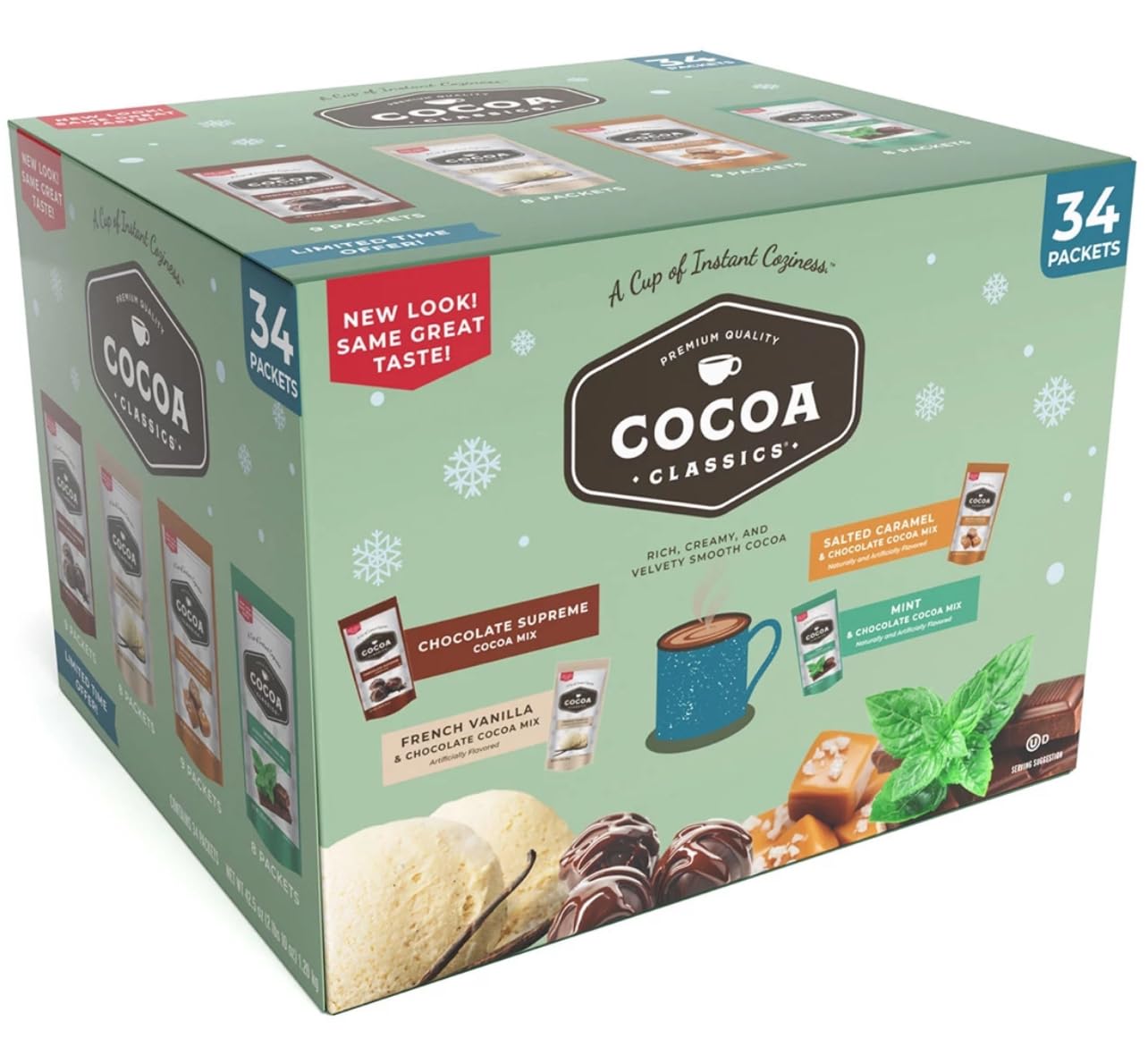 Hot Cocoa Mix Variety Pack for Cozy Nights - 34 Count
| Hot Cocoa Mix Variety Pack for Family Snack - 34 Count
| Hot Co