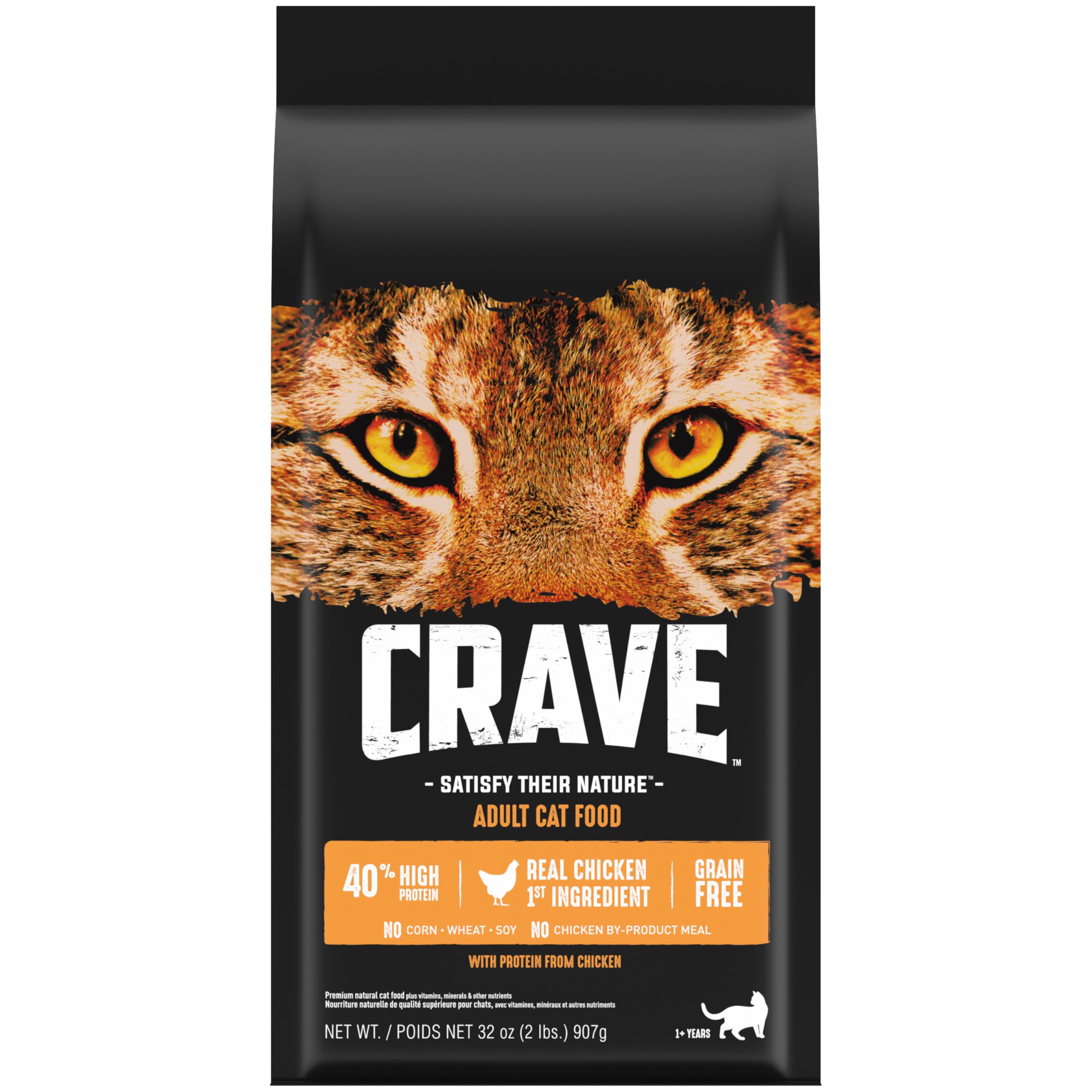 CRAVE High Protein Adult Cat Food, Chicken Protein, Grain Free, 2 lb Bag
CRAVE Natural Dry Cat Food, Grain Free, High