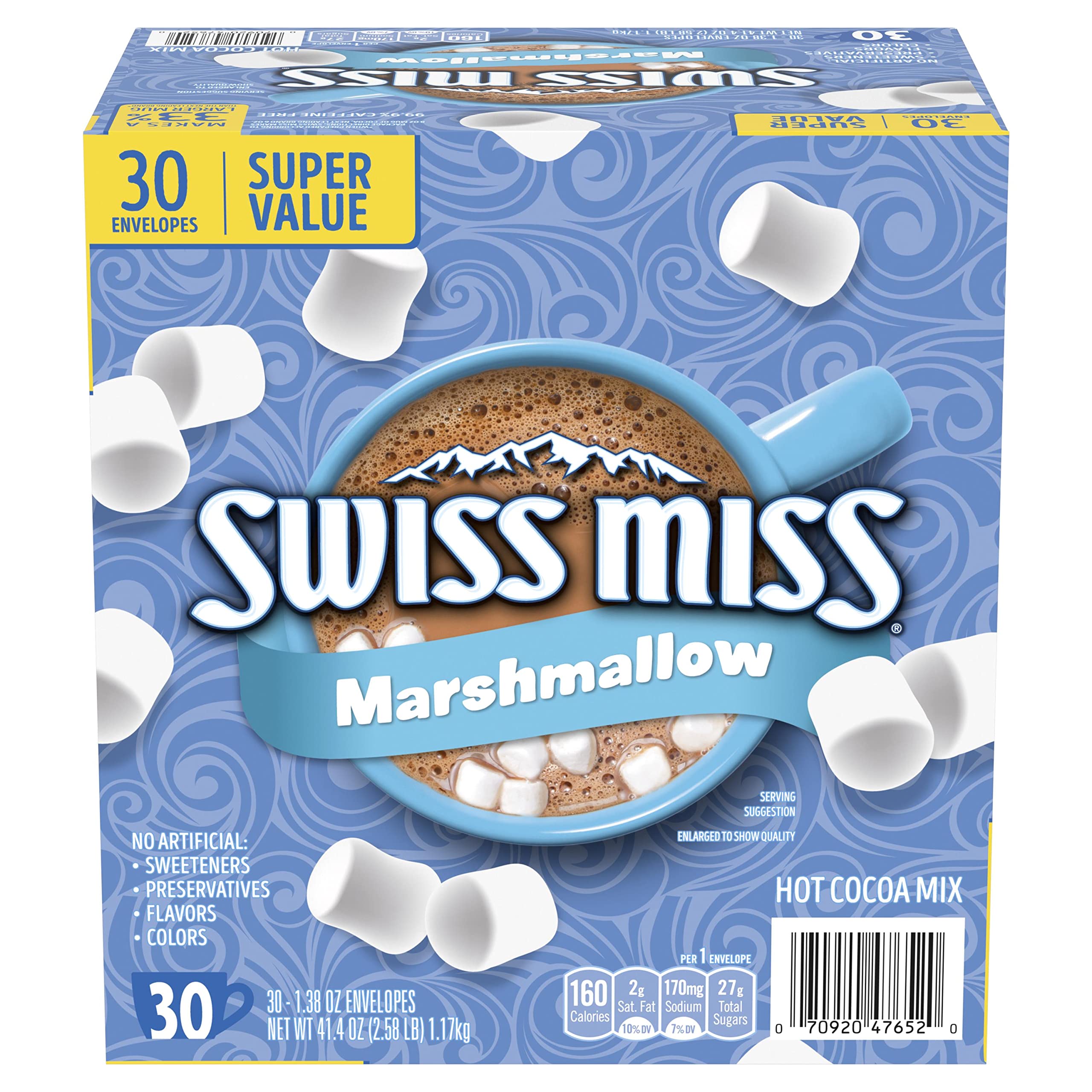 Swiss Miss Chocolate Hot Cocoa Mix with Marshmallows for Cold Winter Nights and Cozy Dinners
| Swiss Miss Chocolate Hot